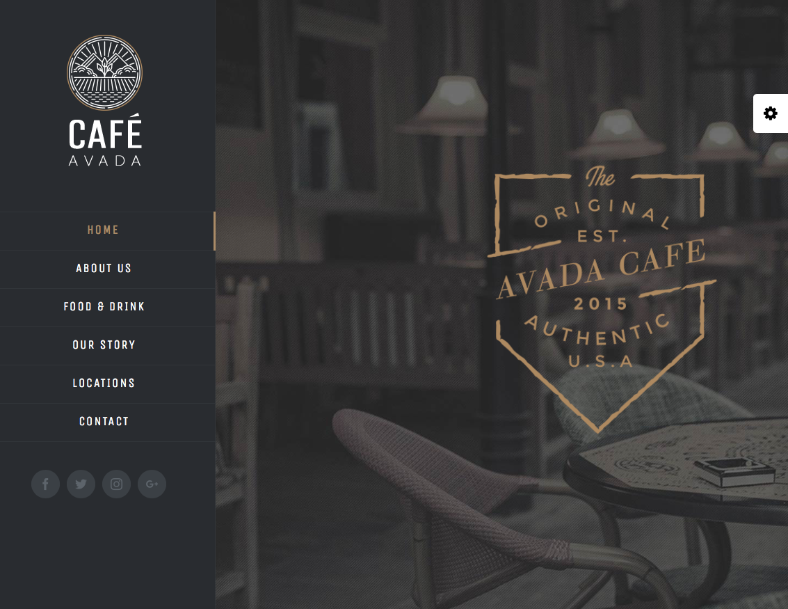 Avada cafe WordPress theme