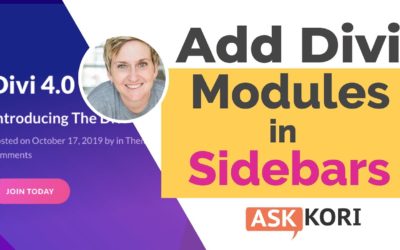 Add a Divi Module into a Sidebar or Widget