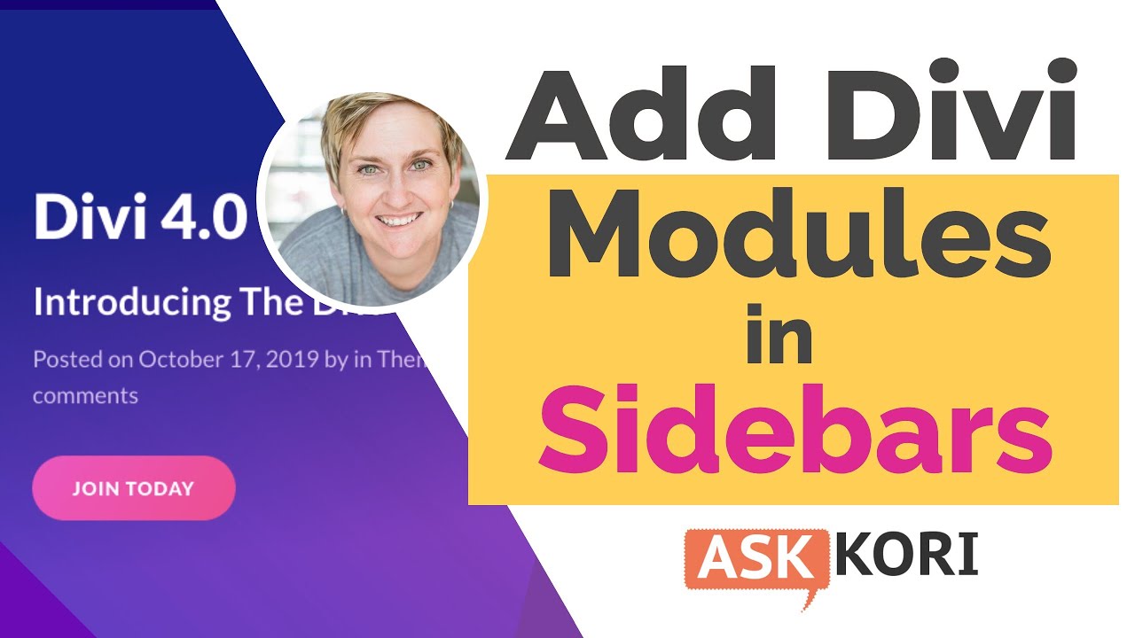 Add a Divi Module into a Sidebar or Widget Ask Kori