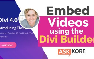 Embedding Video in the Divi WordPress Theme